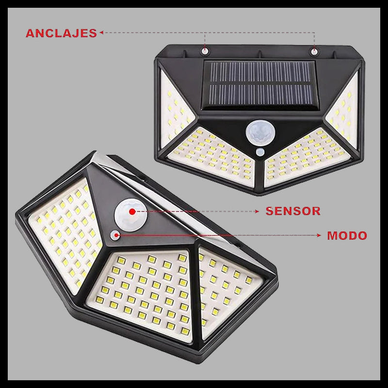 Aplique Luz Solar Con Sensor 100 Led